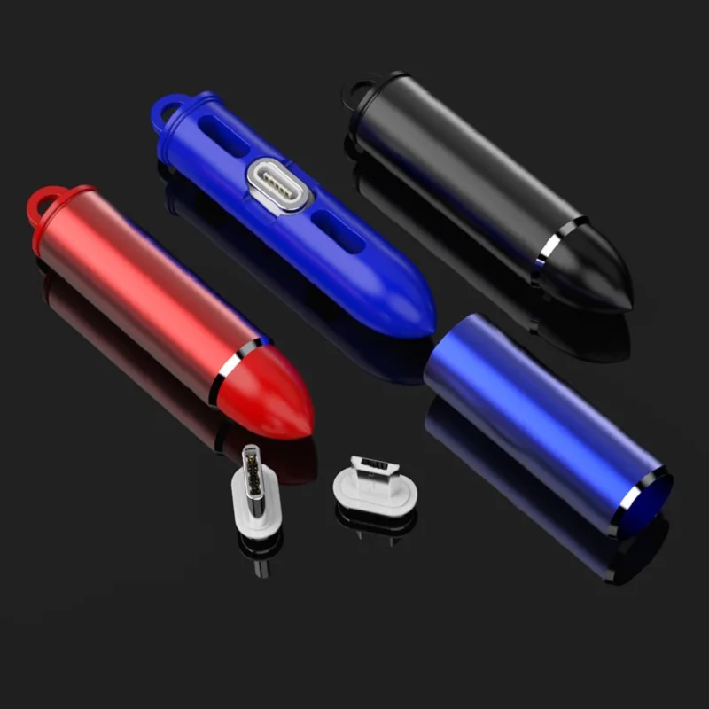 

Magnetic Cable Plugs Case Micro USB Type C Portable Storage Box Magnet Connector Head TIps Container Bullet Plugs Case
