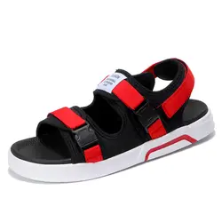 Сандалии для мальчиков; летняя школьная пляжная обувь для школьников; обувь в римском стиле с открытым носком для больших мальчиков