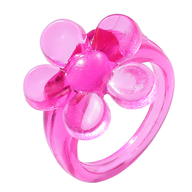 Children's Cartoon Rings Candy Flower Animal Bow Shape Ring Set Mix Finger Jewellery Rings Kid Girls Toys Christmas Gifts