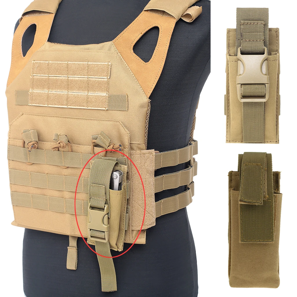 2шт нейлон Молл одиночный маг Чехол для журналов Сумка-жгут Тан