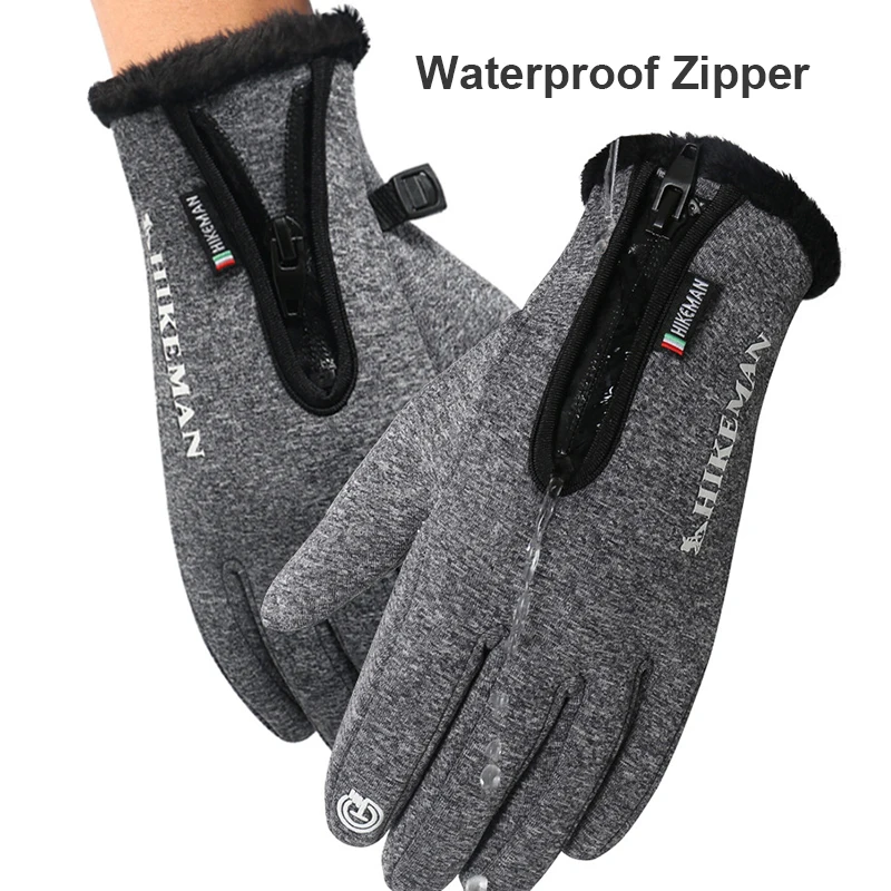 Winter Gloves Touch Screen Waterproof Windbreaker Mitten Unisex Men Women Warm Motorcycle Ski Gloves Outdoor Fleece Gloves