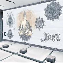 Пользовательские Настенные обои дзен китайский Йога студия фон стены диван ТВ фон стены