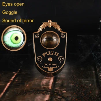 

Halloween One eyed Doorbell Decoration Ghost's Day Glowing Hanging Piece Whole Door Hanging Plastic Doorbell Eyeball bell decor