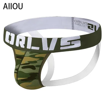 

AIIOU Sexy Gay Underwear Tanga Hombre Thong Men String Homme Cueca Gay Camouflage Panties T-Back Cotton thongs Ropa Interior Gay