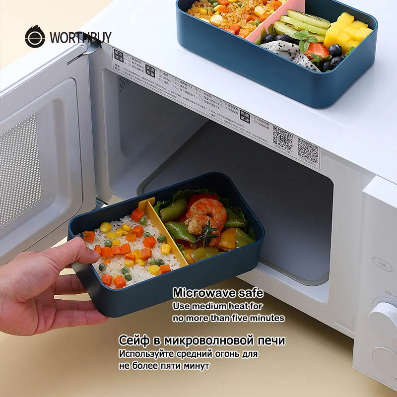 WORTHBUY Lunch Box portatile per bambini scuola microonde Bento Box in  plastica con scomparti mobili scatola per alimenti per frutta e insalata -  AliExpress Home \u0026 Garden
