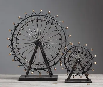 

creative metal wrought iron ferris wheel model ornaments desktop furnishing articles home living toom office decor ZH120