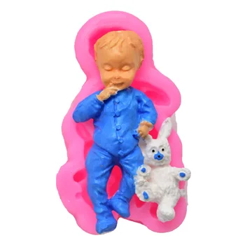 

DIY Baking Tool Boy Bunny Modeling Cake Decoration Fondant Clay Liquid Silicone Mold