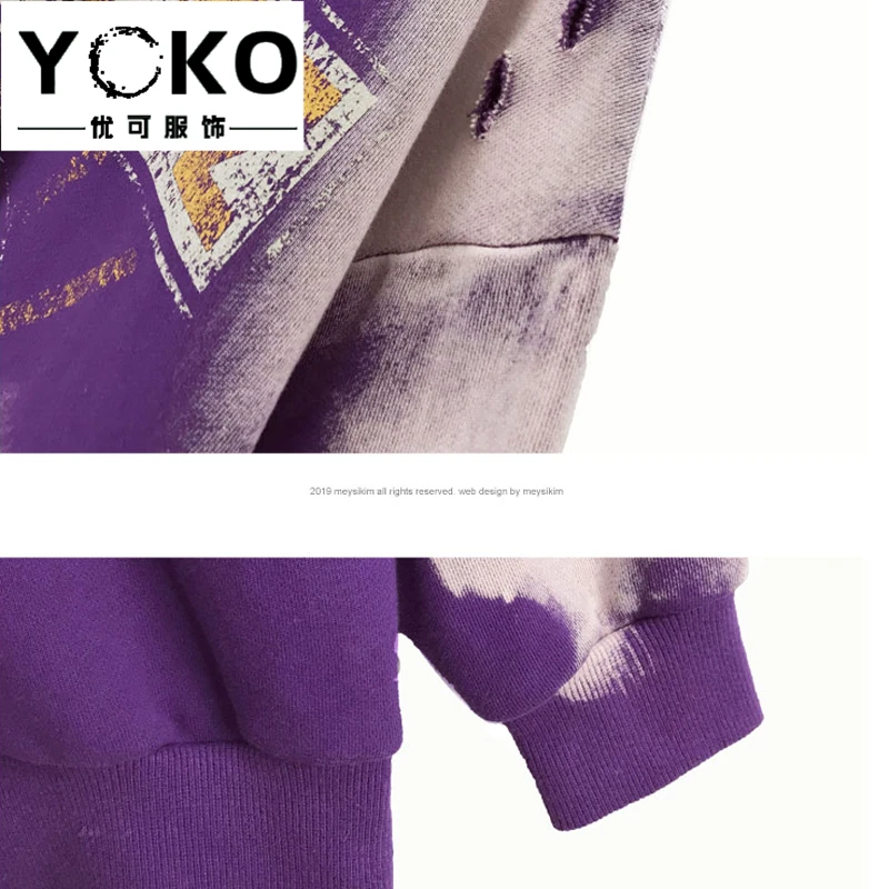 YOKO Новая Женская Весенняя и осенняя Толстовка c капюшоном женская уличная модная одежда с принтом черепа пуловер рубашка тренд ins