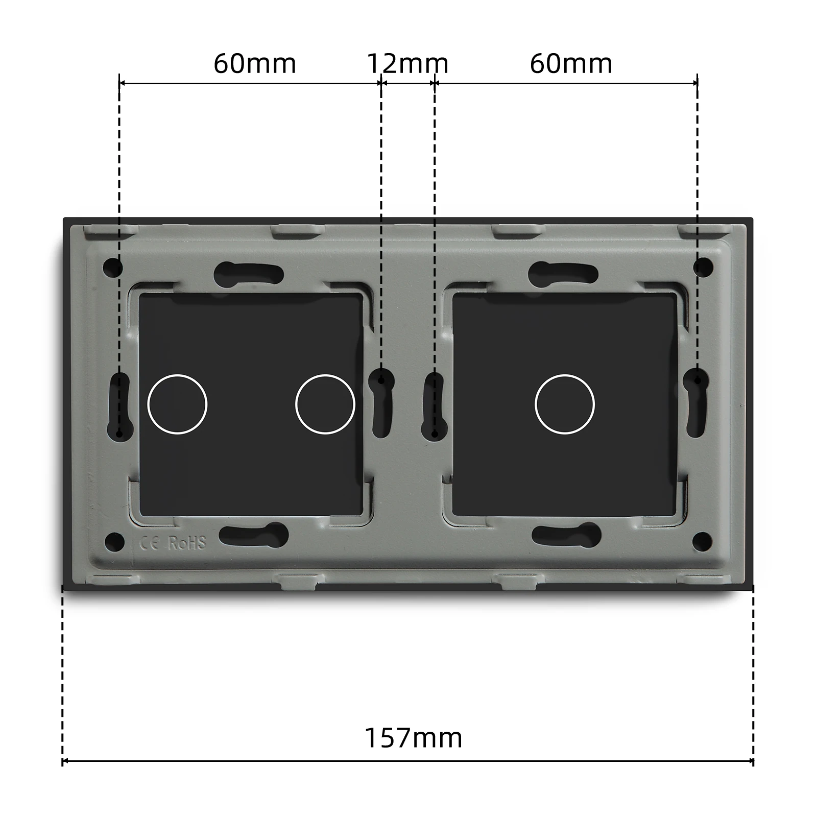 157mm White Black Gloden Gray Pearl Crystal Glass Glass Panel For Wall Touch Swi