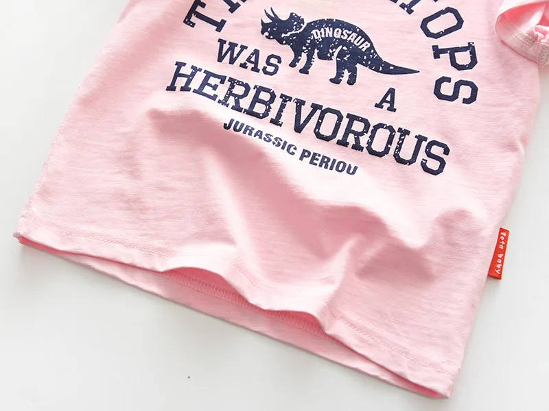 High Quality Children's Cotton Round Neck Short Sleeve Dinosaur T-shirt. 3-8T Boys And Girls Sports Fashion Tops.kids Clothes
