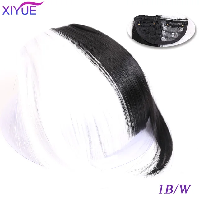 Black/Light Brown Clip In Hair Bangs Hairpiece Accessories Synthetic Fake Bangs Clip In Hair Extensions Clip In Hair Pieces WL39