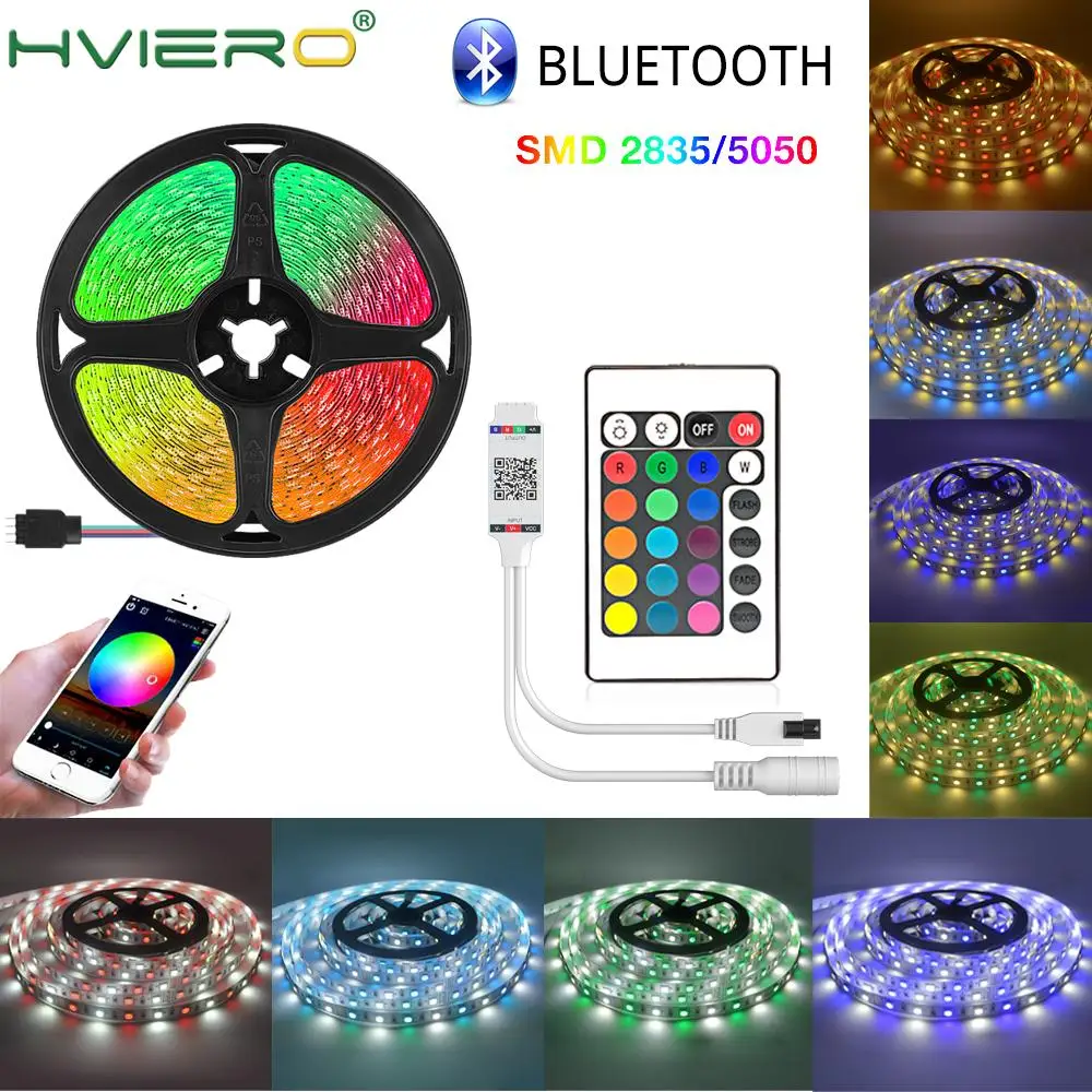 

Bluetooth LED Luces De Tira De 20M RGB SMD 5050 Cinta Flexible RGB Impermeable LED Luz 5M 10M Cinta De DC 12V Control Bluetooth