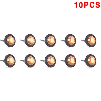 

Front Rear Side Marker Indicators Light for Truck Bus Trailer Motocycle 12V 10PCS Mini 12 / 24V 1'' Round Amber LED Light