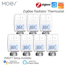

Moes Tuya ZigBee3.0 Radiator Actuator Valve Smart Thermostat Temperature Controller External Sensor TRV Voice Control with Alexa