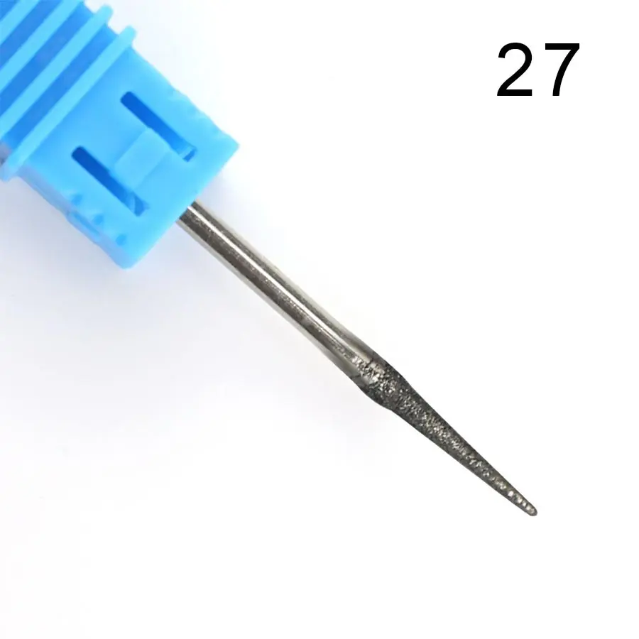 1 шт. алмазные сверла для ногтей педикюрные ножницы для фрезерования Электрический станок маникюрные принадлежности для резки фреза для ногтей - Цвет: 27