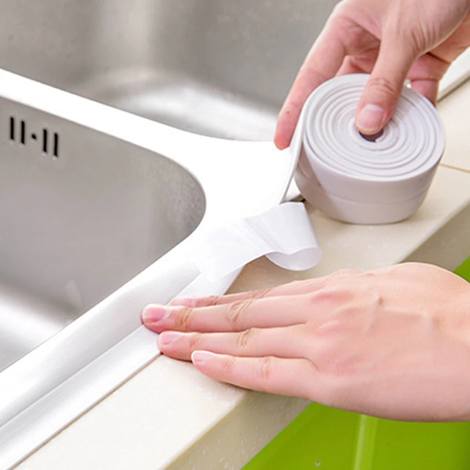 

3.2m Waterproof Adhesive Tape Mildew Resistant Protective Tape Home Imptaperovement Flex Tape Kitchen Tools Bathroom Decoration