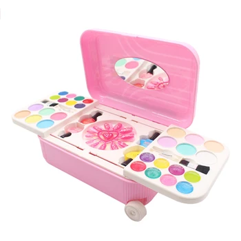 

Children Washable Cosmetics Set Nail Polish Suitcase Pretend Play Makeup Toy Preschool Kids Beauty Safety Toy For Children Girl