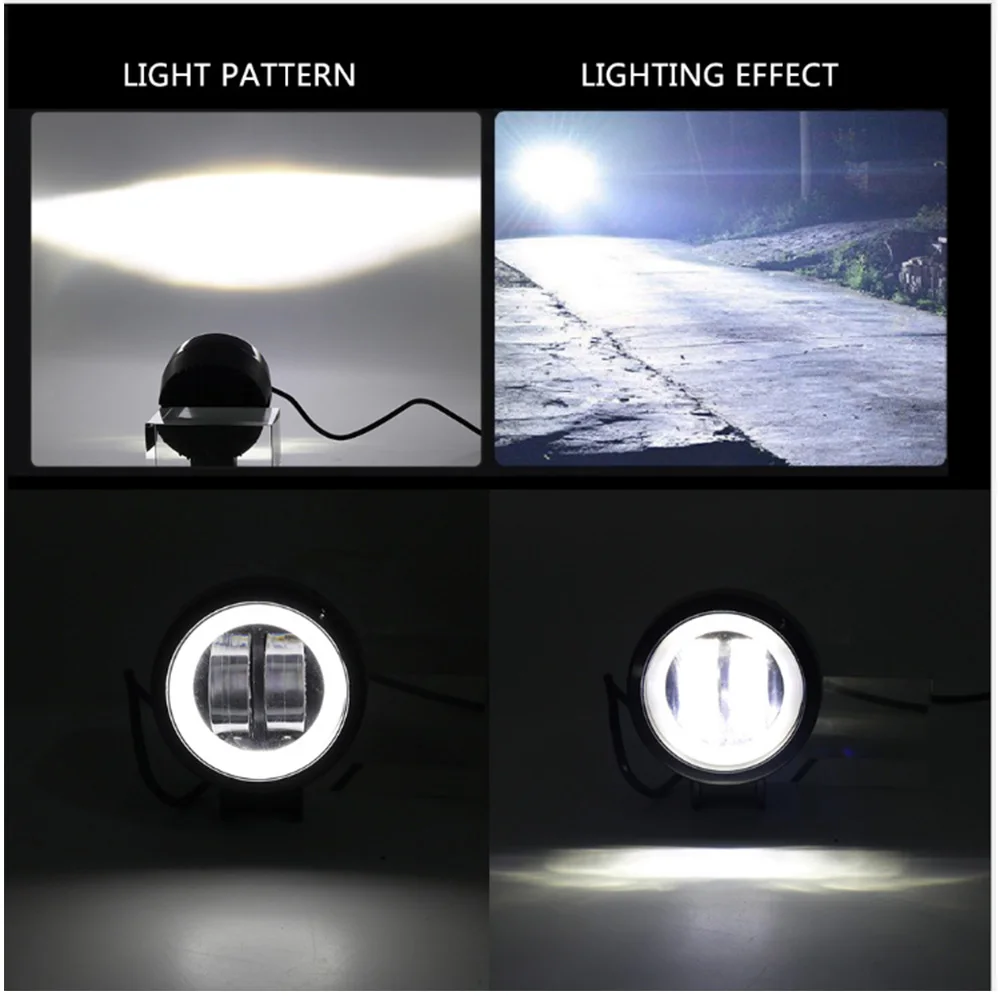 Car LED Light Work Light LED Light Bar 1PC/2PCS 3Inch 20W 12V/24V LED Work Lights Waterproof Square Angel Eyes Driving Pods Offroad Car Boat 6500K