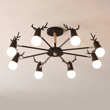 Детская комната рога Люстра Скандинавское освещение Led Macaroon люстры для детская спальня гостиная свет Lampara Techo