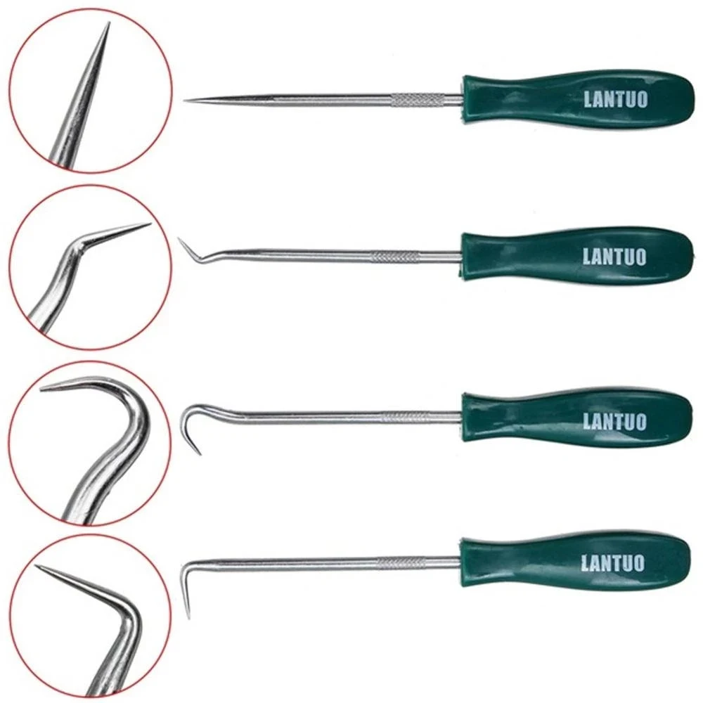 Oil Seal Screwdrivers Pick and Hook Set 4Pcs 135mm/160mm Car Auto Vehicle Oil Seal Screwdrivers Set O-Ring Seal Gasket Puller Remover Pick Hooks Tools