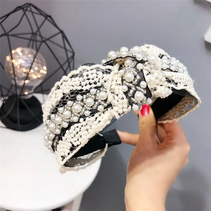 Корейская версия аксессуаров для волос Высококачественная кружевная широкая