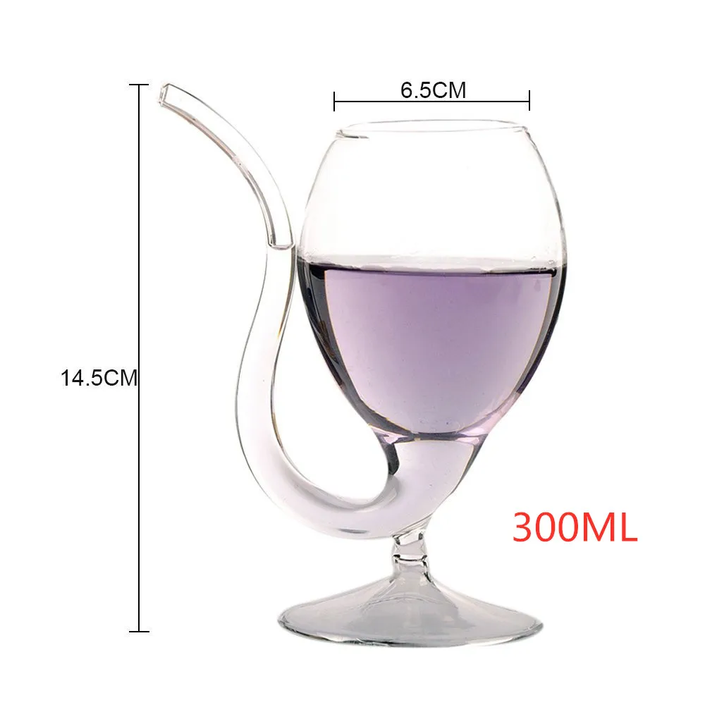 2 шт./лот креативный вампир фильтр бокал для вина чашки прозрачный для сока Кубок с питьевой трубочкой соломенное стекло для Хэллоуина вечерние Клубные - Цвет: 300mlH