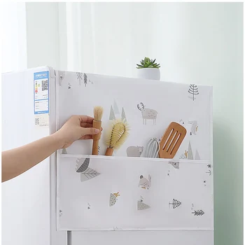 

1Pc Printed Refrigerator Cover Waterproof Washing Machine Dust European Pattern Sun Dust Protection Case Household Accessories