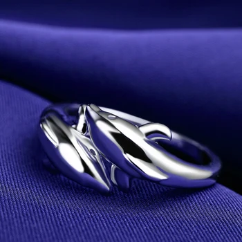 

Wholesale Ring for Women Jewelry 925 Sterling Silver Dolphin Adjustable Ring Young Lady Cute Silver Jewelry Ring Lovely with Box