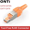 ONTi 10Pcs Tool-Free Shielded RJ45 Cat 7 / Cat6A Termination Plug Cat7 Plug / Cat7 Connector cat6A connectors Modular 23/24AWG ► Photo 1/6