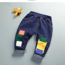 Детские штаны, джинсовые штаны с поясом для маленьких мальчиков и девочек, осенние детские повседневные брюки, одежда для мальчиков и девочек