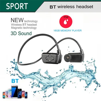 

HYC-901 BT5.0 Sports Earphone IPX8 Waterproof 16GB Wireless MP3 Player BT Headphone Headset with Mic for Swimming
