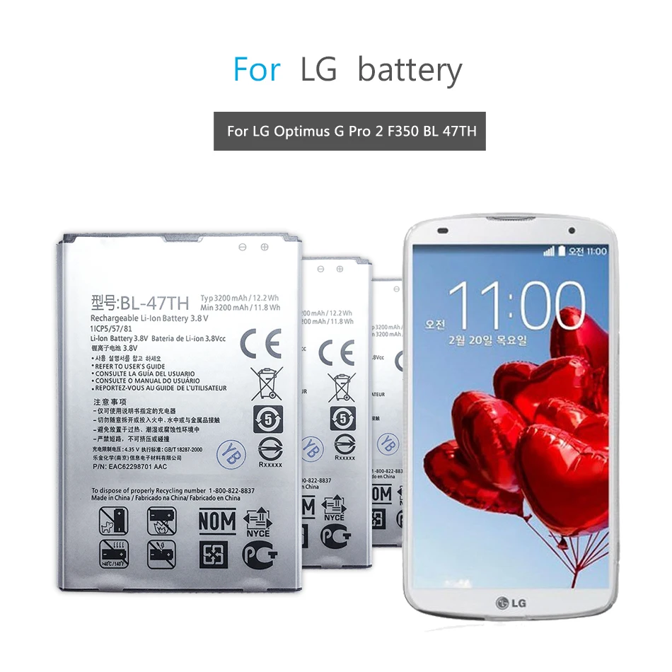 Фотоаккумулятор для LG Optimus G Pro 2 F350 D837 D838 фотоаккумулятор BL 47 3200 мАч | Мобильные