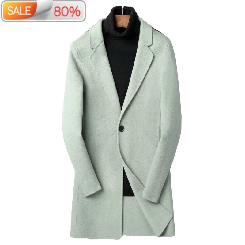 

Handmade Double-sided Wool Coat Korean Spring Fall British Windbreaker Jacket Mens Coats and Jackets LSY0AA33A K1292