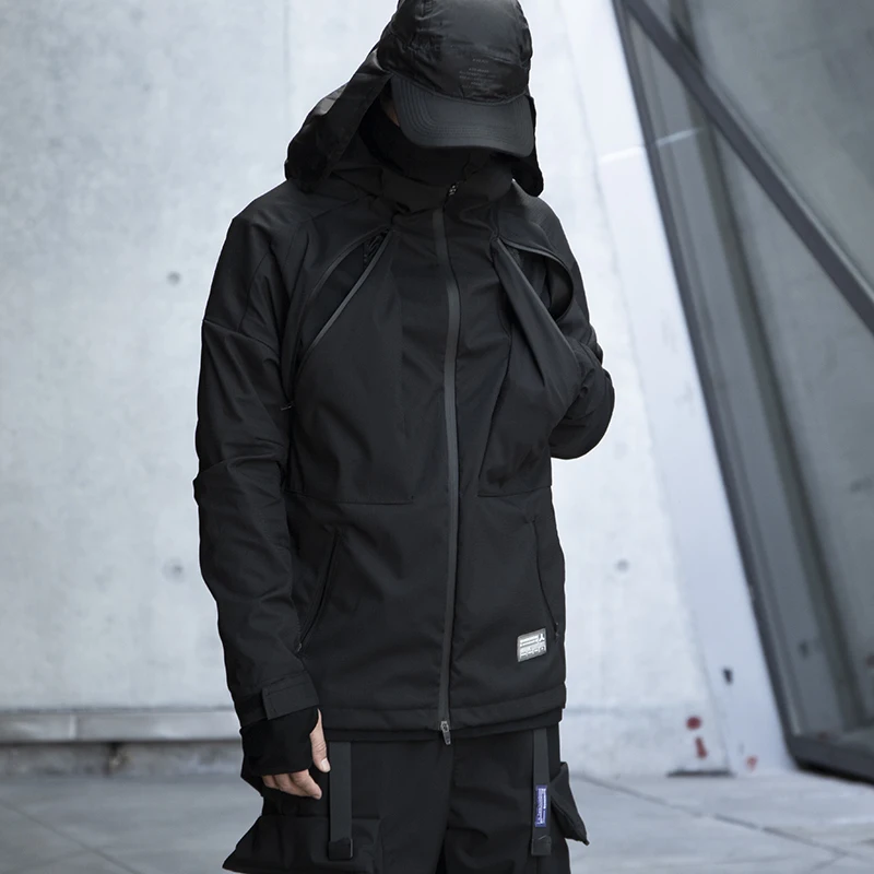 WHYWORKS water-resistant Jacket softshell jacket black techwear style jacket avant garde fashion WHYWORKS water-resistant Jacket softshell jacket black techwear style jacket avant garde fashion