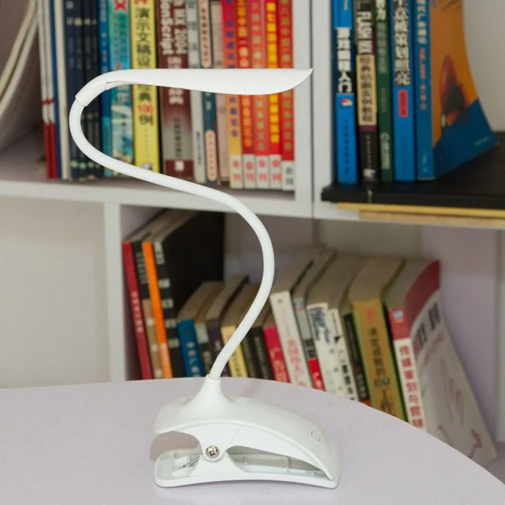 ICOCO светодиодный перезаряжаемый Ночной светильник, Регулируемый USB книжный Настольный светильник для чтения, настольная лампа с защитой глаз+ зажим, сенсорный переключатель