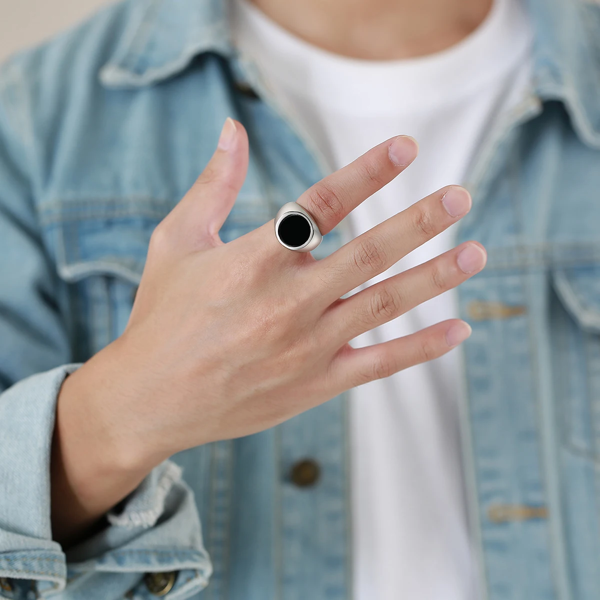 Stainless Steel Men Rings Fashion Gold Silver Color