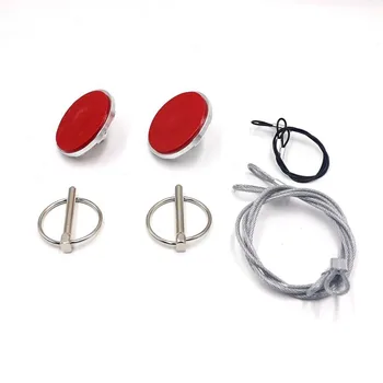 

2pcs Racing Hood Pin Lock Appearance Kit Universal CNC Billet Aluminum Silver Super Strong Double-sided Tape