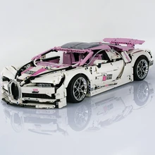 Новинка 3618 шт Bugatti спортивный автомобиль сборные строительные блоки розовый суперкар модель мини кирпичи для детей подарок