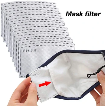 

PM 2.5 Replaceable Mask Filter with 5 Activated Carbon Layers for face mouth mask Adult and Child mask filter replacements