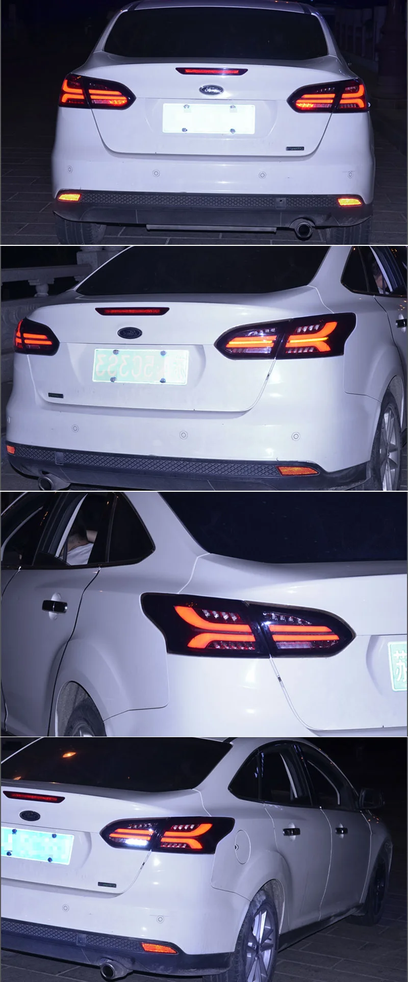 Автомобильный светодиодный задний фонарь для Ford Focus 3 MK3 Sedan- задний противотуманный фонарь+ стоп-сигнал+ Динамический сигнал поворота