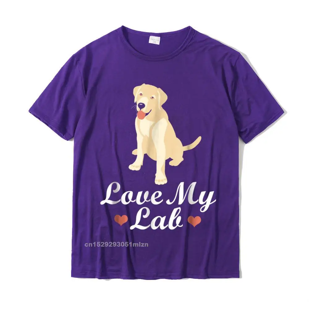 Summer Round Neck T Shirt Thanksgiving Day Tops & Tees Short Sleeve Funny 100% Cotton Fabric Family T Shirt Casual Mens Love My Lab Labrador Dog Animal Gifts For Lab Dogs T-Shirt__5042 purple