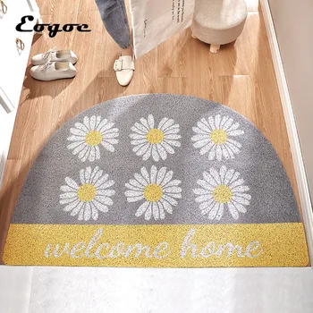 

Eogoe Half Round Doormat for Entrance Door Outdoor Rug Home Decor Floor Carpet Flowers Rubber Welcome Entry Door Mat Non-Slip