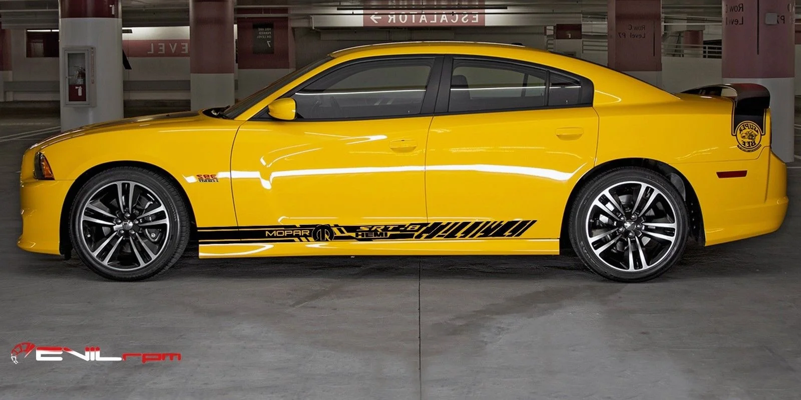 Для 1 комплекта/2 шт боковые наклейки-полоски, наклейка для Dodge CHarger MOPAR HEMI SRT8 RACING CUSTOM светодиодный OZ автомобильный Стайлинг