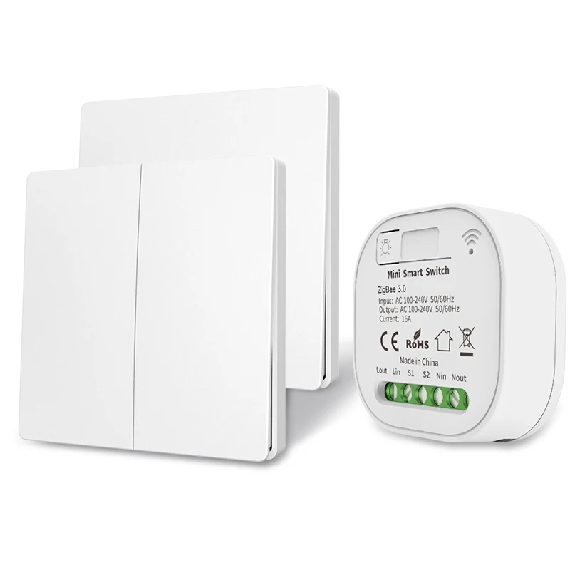 Tuya Smart ZigBee RF Switch 16A Kinetic Self Powered Wireless Switch Remote Control Light Supports Google Home Alexa ZigBee2MQTT