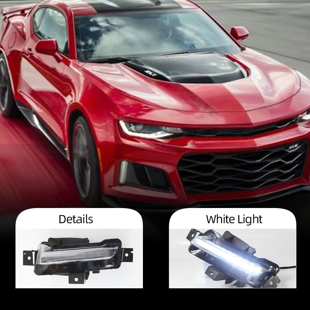 Cscsnl 2個車のled Drlフォグランプ日中走行用ライトシボレーカマロzl1 Rs 1lt 16 17 18 19黄色信号 カーライトの組み立て Aliexpress