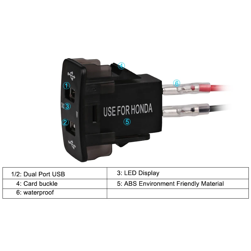 Автомобильное зарядное устройство для прикуривателя 12 В Dual USB адаптер питания