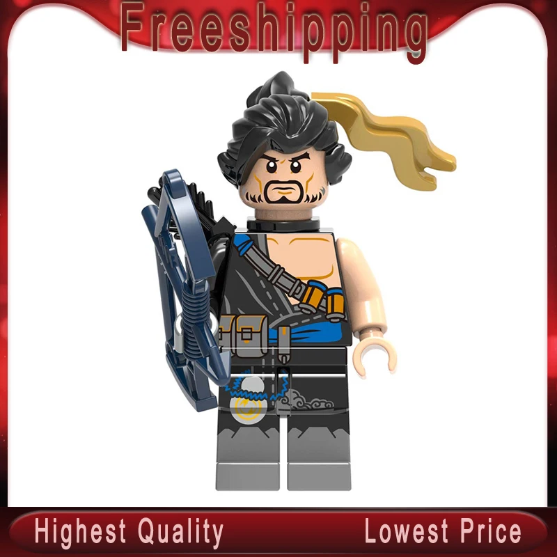 

Building Blocks shimada hanzo Famous Movie Character Soldier Reaper Reinhardt Jesse-Maccree Bricks Toys For Children XH1044