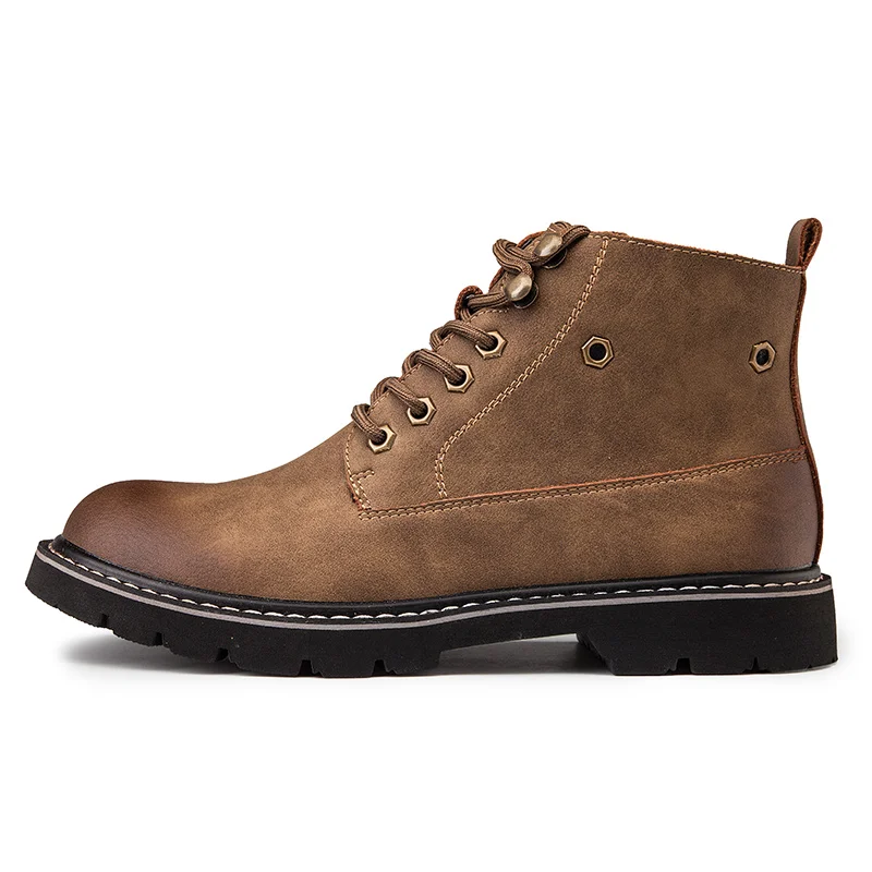 KATESEN New Plush keep Super Warm Men Boots Winter Boots Rubber Plush Snow Boots England Retro ankle boots For Men Winter Shoes