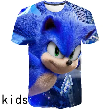 

2020 fashion 3D sonic hedgehog cartoon T-shirt for boys and girls summer casual short-sleeved children's wear