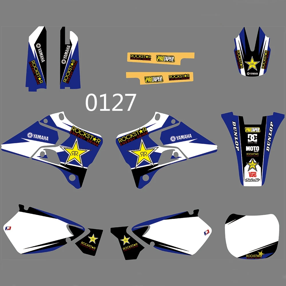 

For YAMAHA YZ125 YZ250 1996-2001 Graphics Decals Stickers Custom Number Name 3M Full Motorcycle Backgrounds Accessories